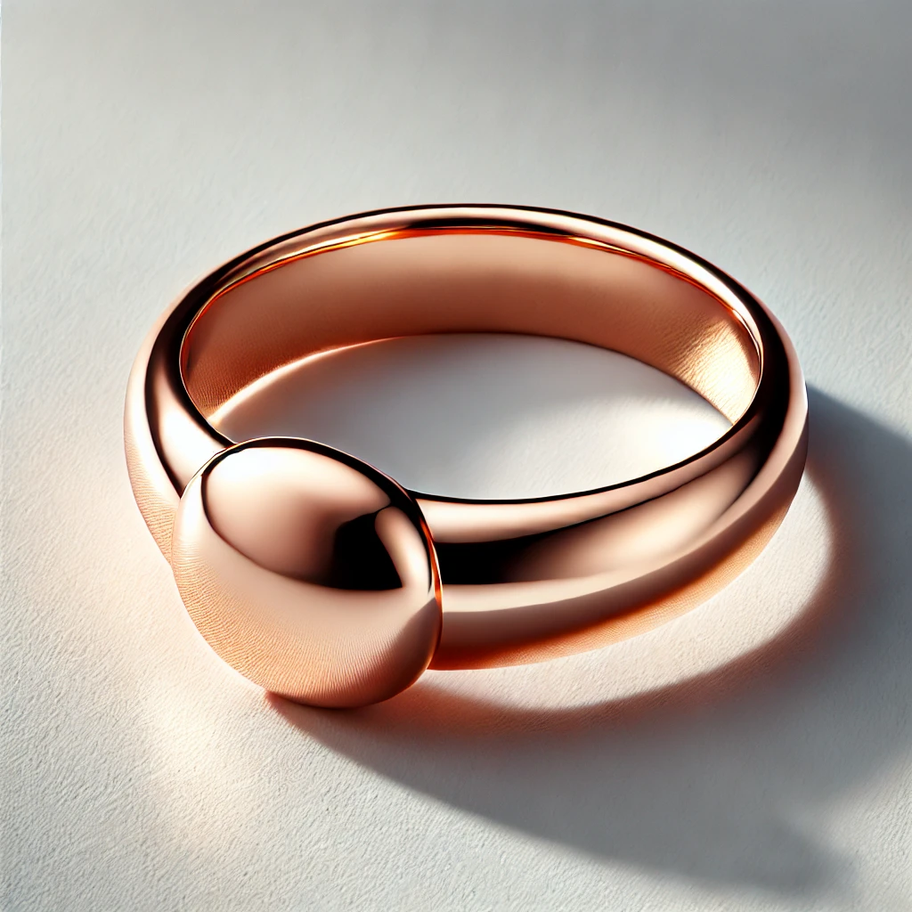 A image of rose gold ring.