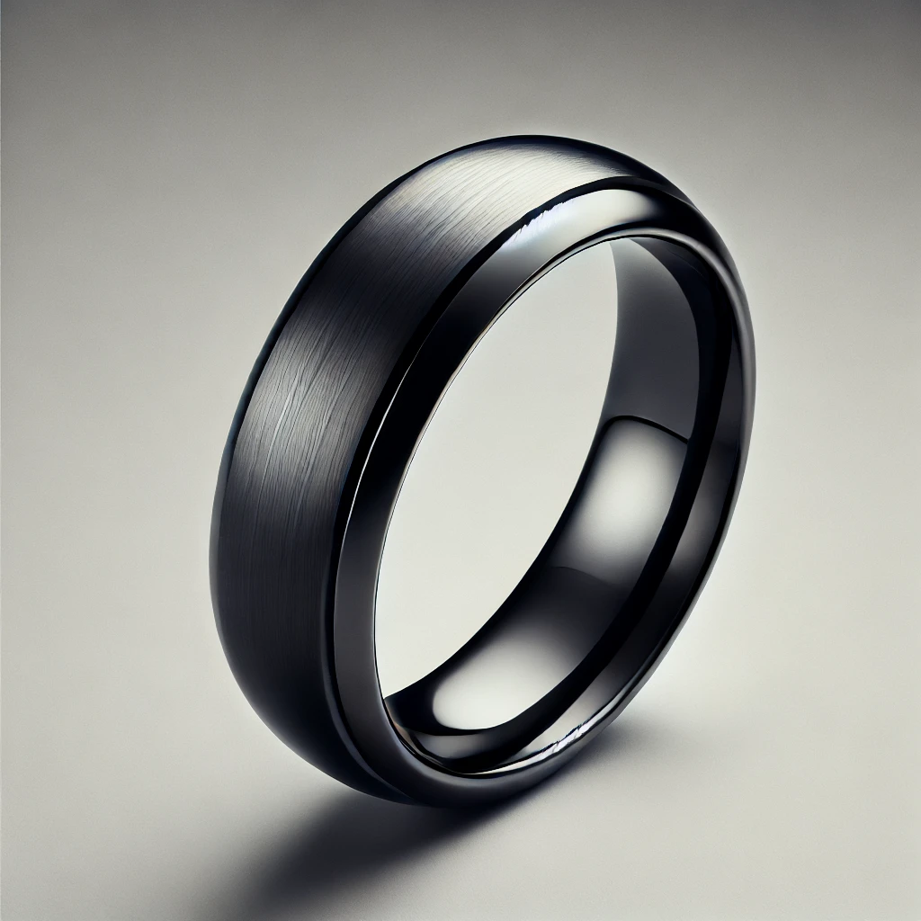 A image of a black gold ring.