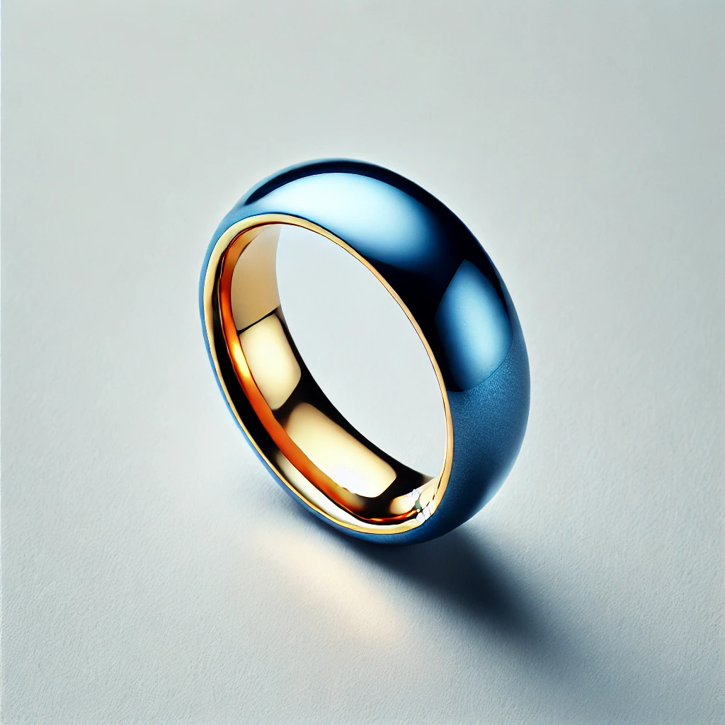 A image of blue gold ring.